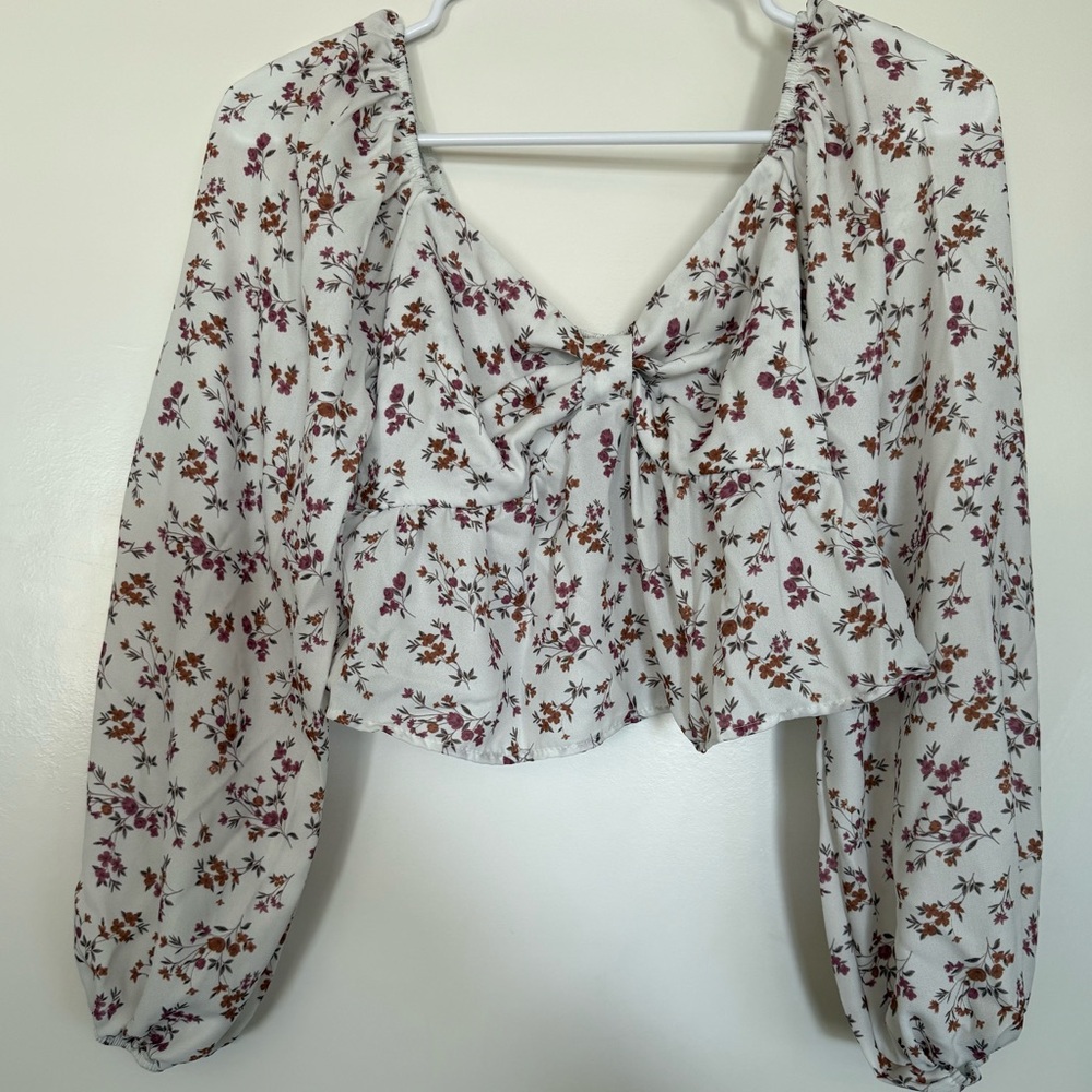 Altar'd State White Floral Blouse